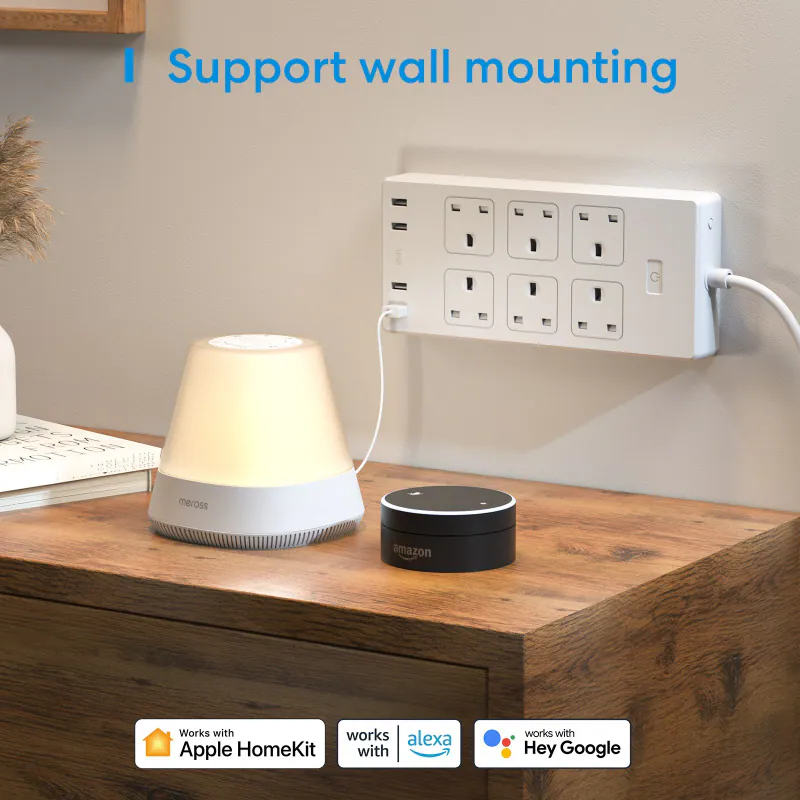 香港行貨 2年保養 Meross Apple HomeKit Version 6位智能拖板 (13A) MSS426 支援 Apple HomeKit、SmartThingsAmazon Alexa、Google Assistant 