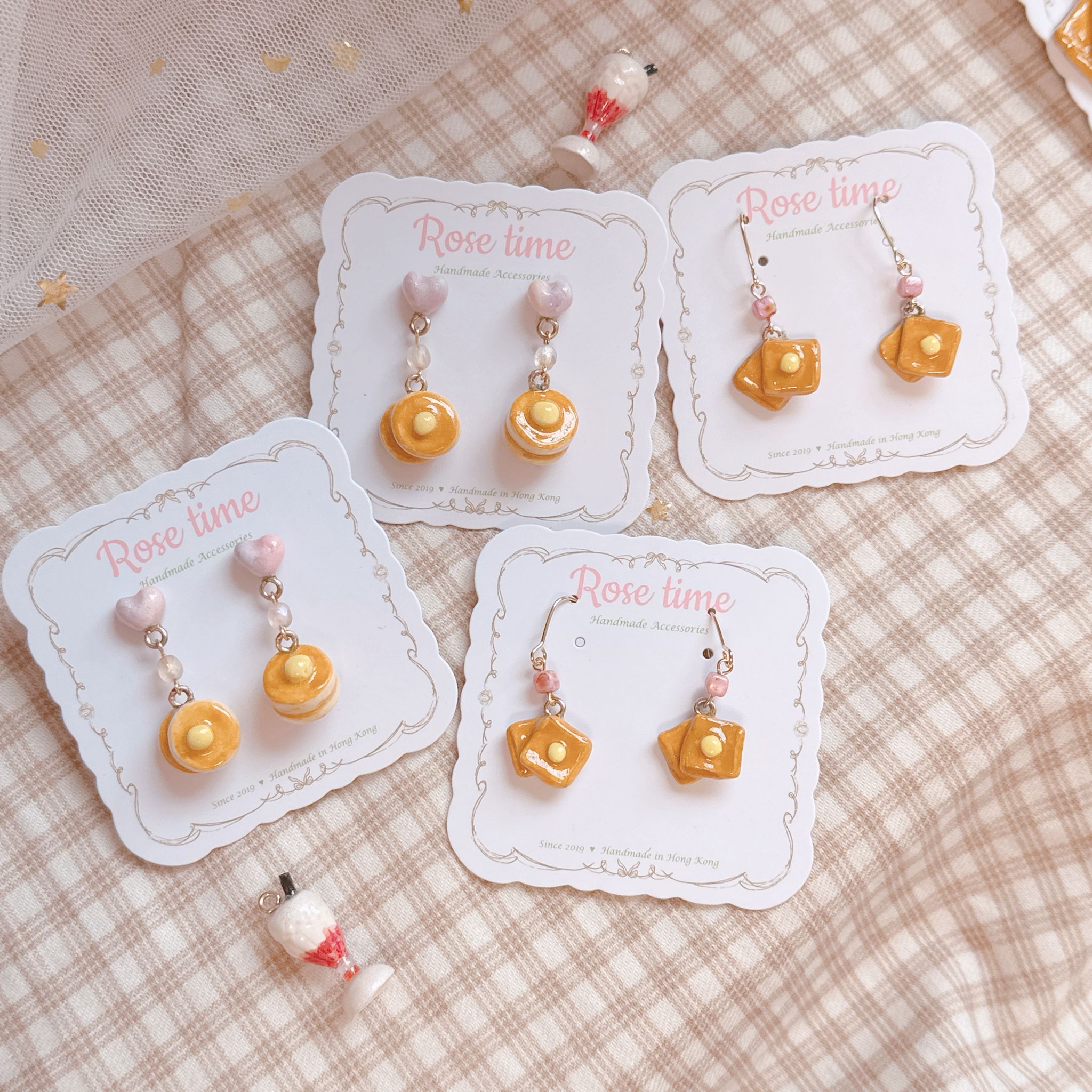 手繪Pancake 熱香餅耳環