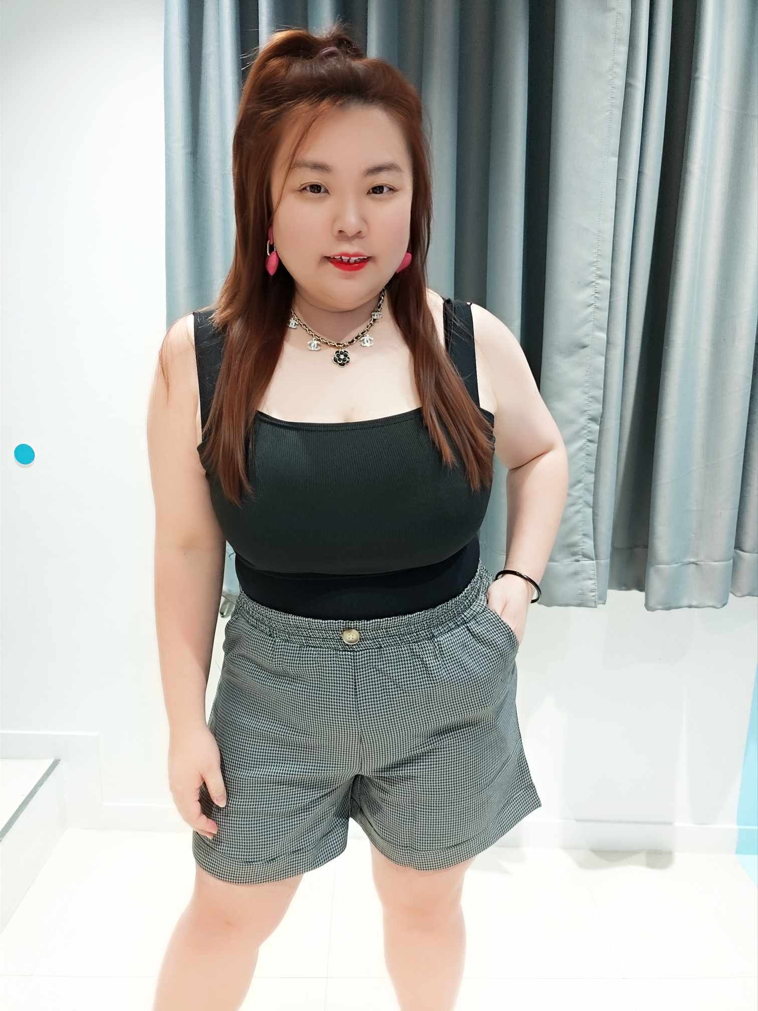 ENF04 G90121 千鸟格单钮短裤（腰围 30-42寸）