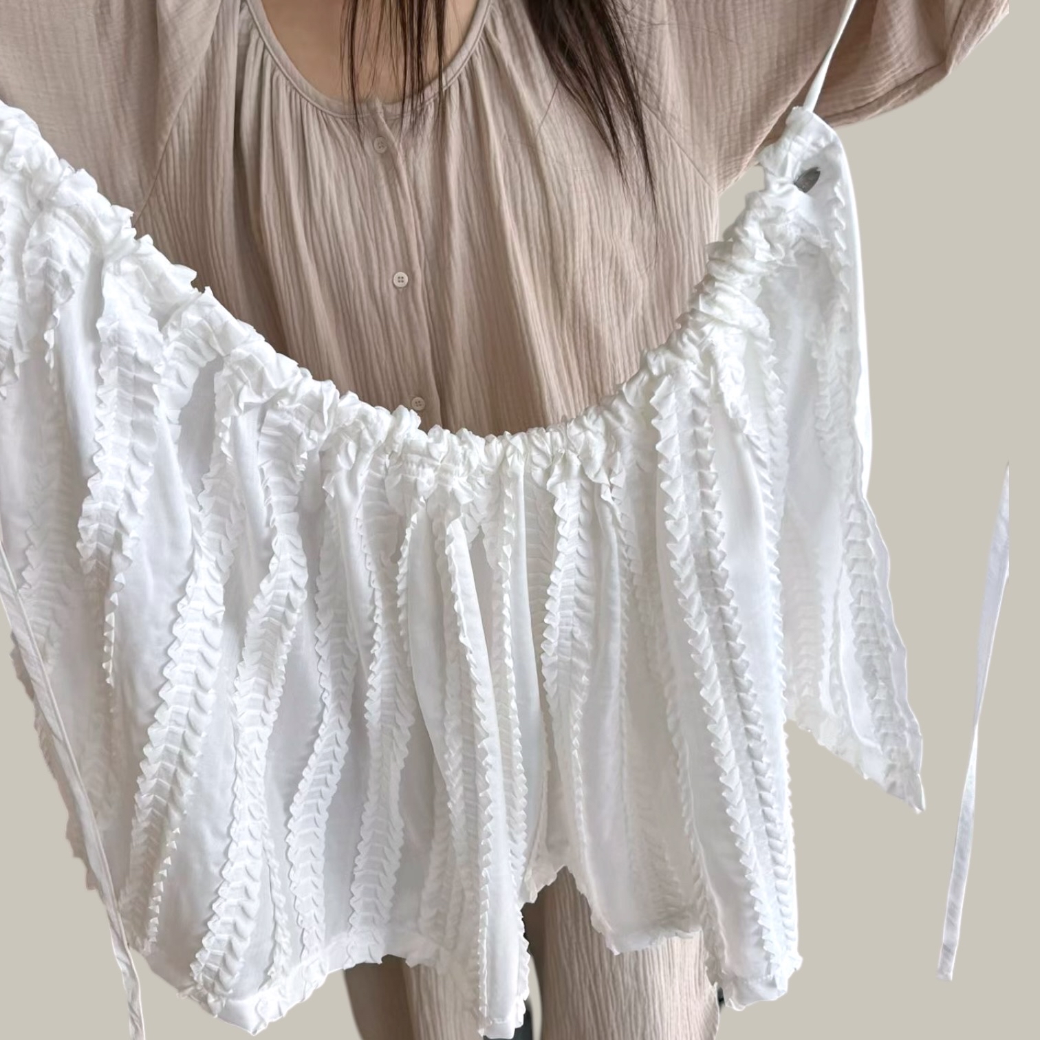 221018 立體直紋綁帶裙