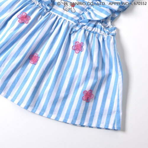 🆕【⭐訂購⭐】🇯🇵日本直送🌀#Sanrio 刺繡 立體花朵 荷葉褶邊 條紋 上衣［2款選］🌀 [ELDA-0265][260529]