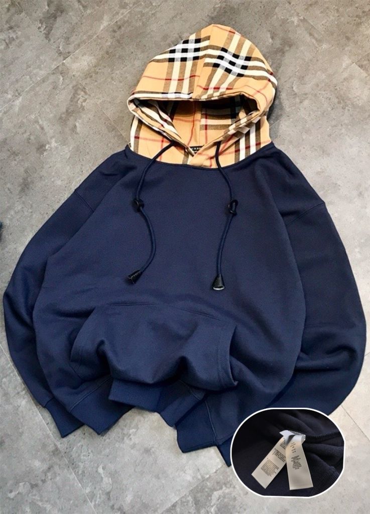 即將下架 - 清貨庫存🌈A124 - Burberry hoodie 格子長袖連帽衞衣
