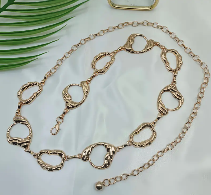 Metal Geometric Body Chain Dress Belt