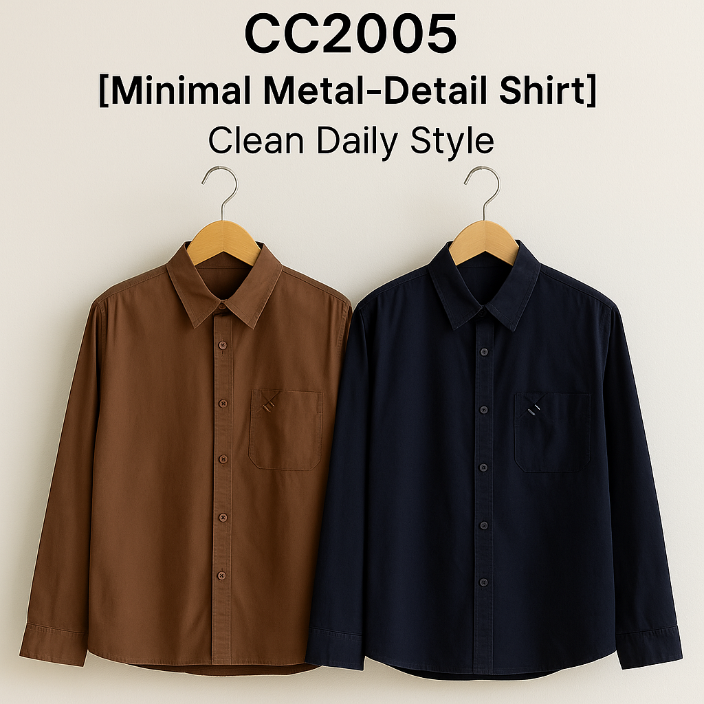 CC2005#007-1 [Solid Pocket Shirt] Minimal Aesthetic