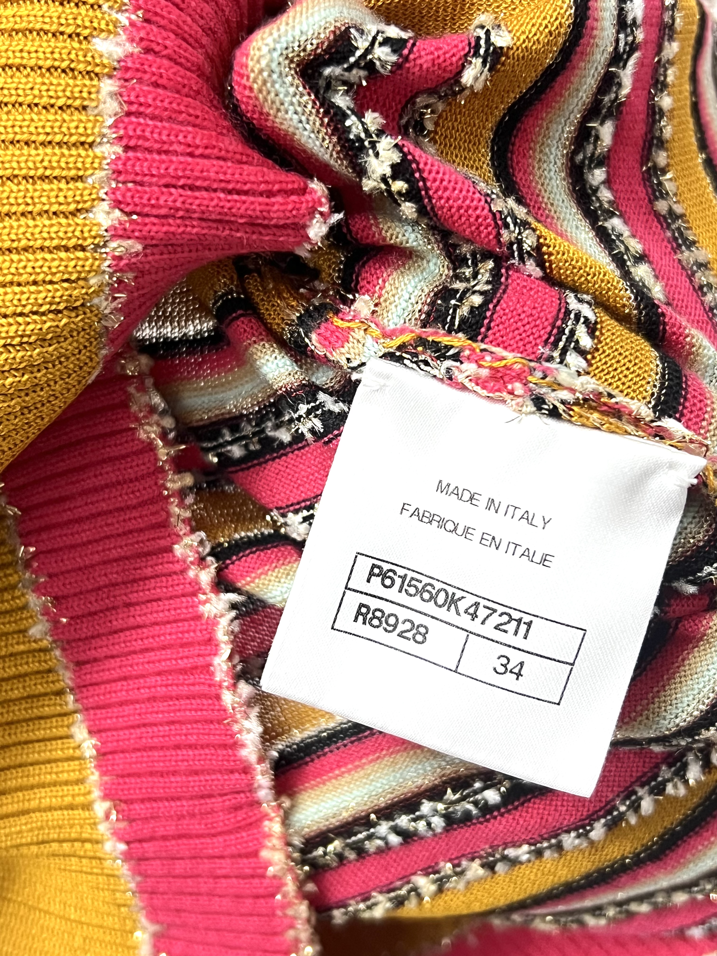 Pre-Owned CHANEL Striped Knit Mock Neck Sweater / Product Code: 26051906