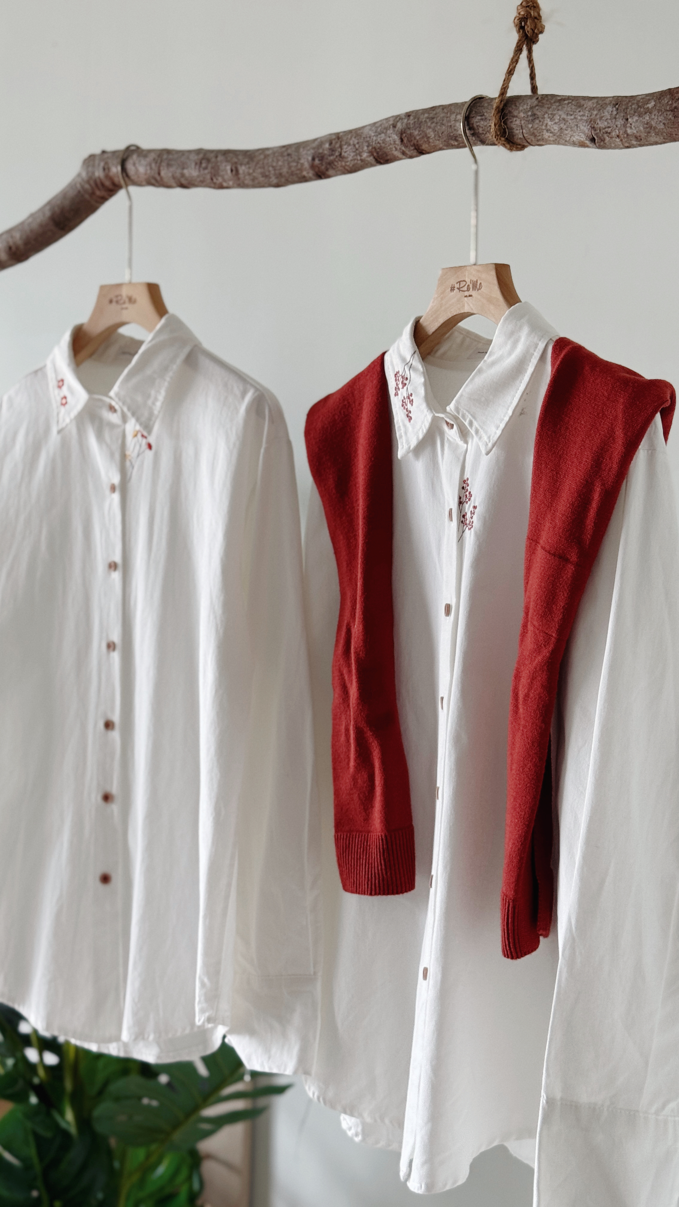 【自制限定款】 新意在枝·刺绣款白衬衫 (预购） 