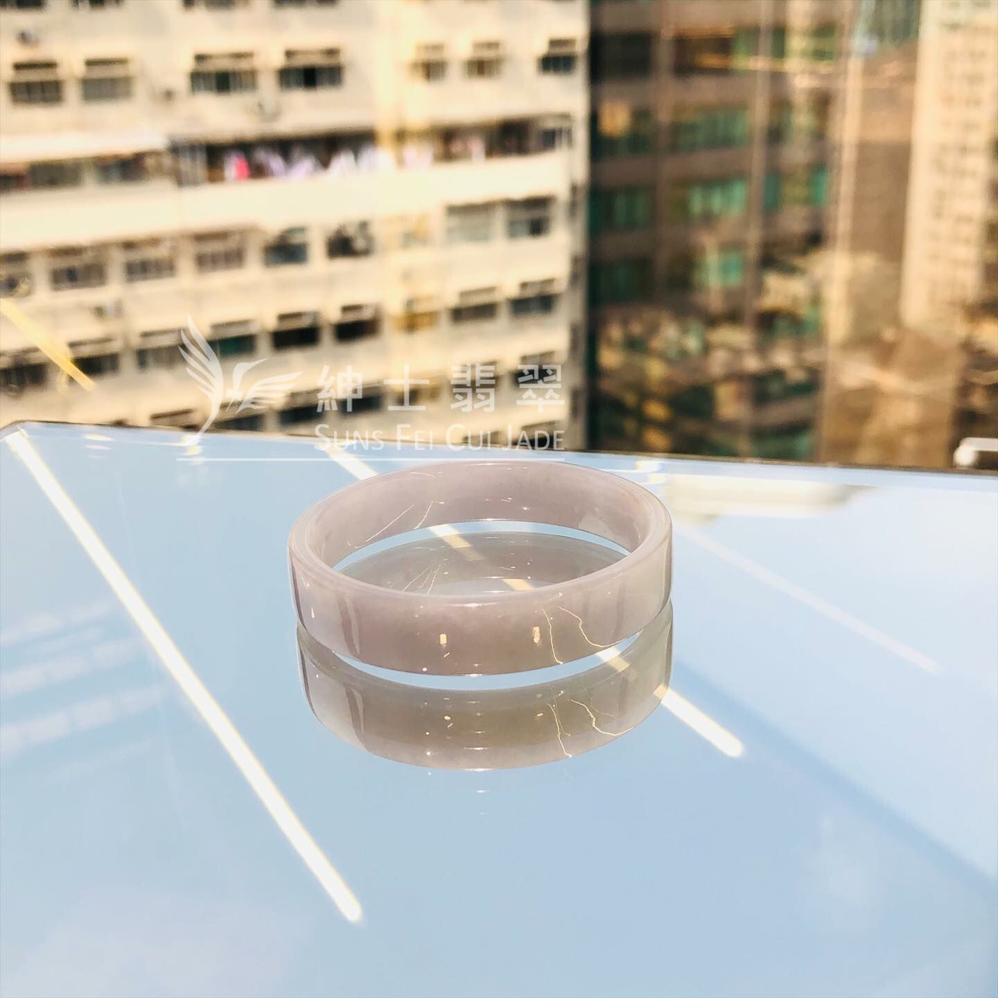 紫羅蘭帶翡色方鐲48.5mm