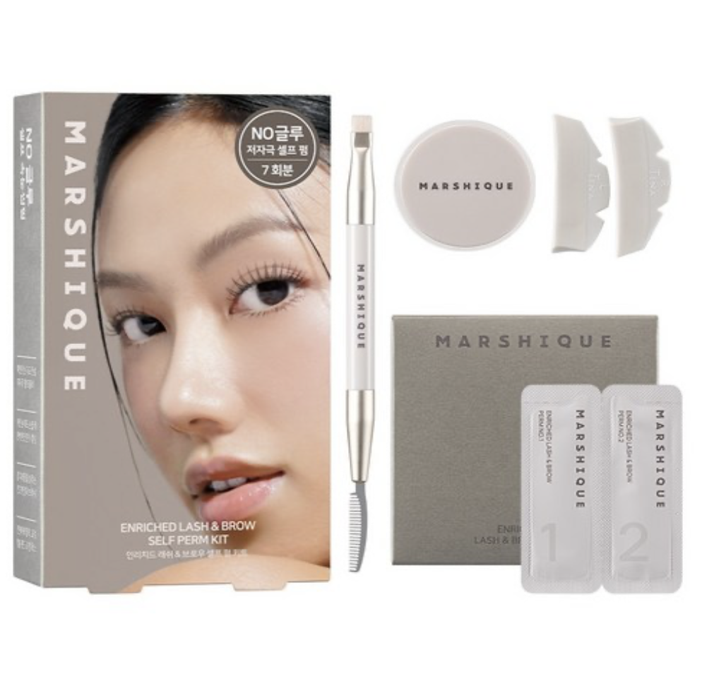 韓國 Marshique 二合一自助 燙睫毛眉毛 套裝 7次份｜ENRICHED LASH & BROV SELF PERM KIT