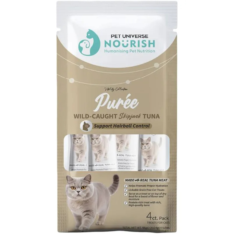PET UNIVERSE NOURISH - 化毛球配方 貓條 (吞拿魚) 14g*4條
