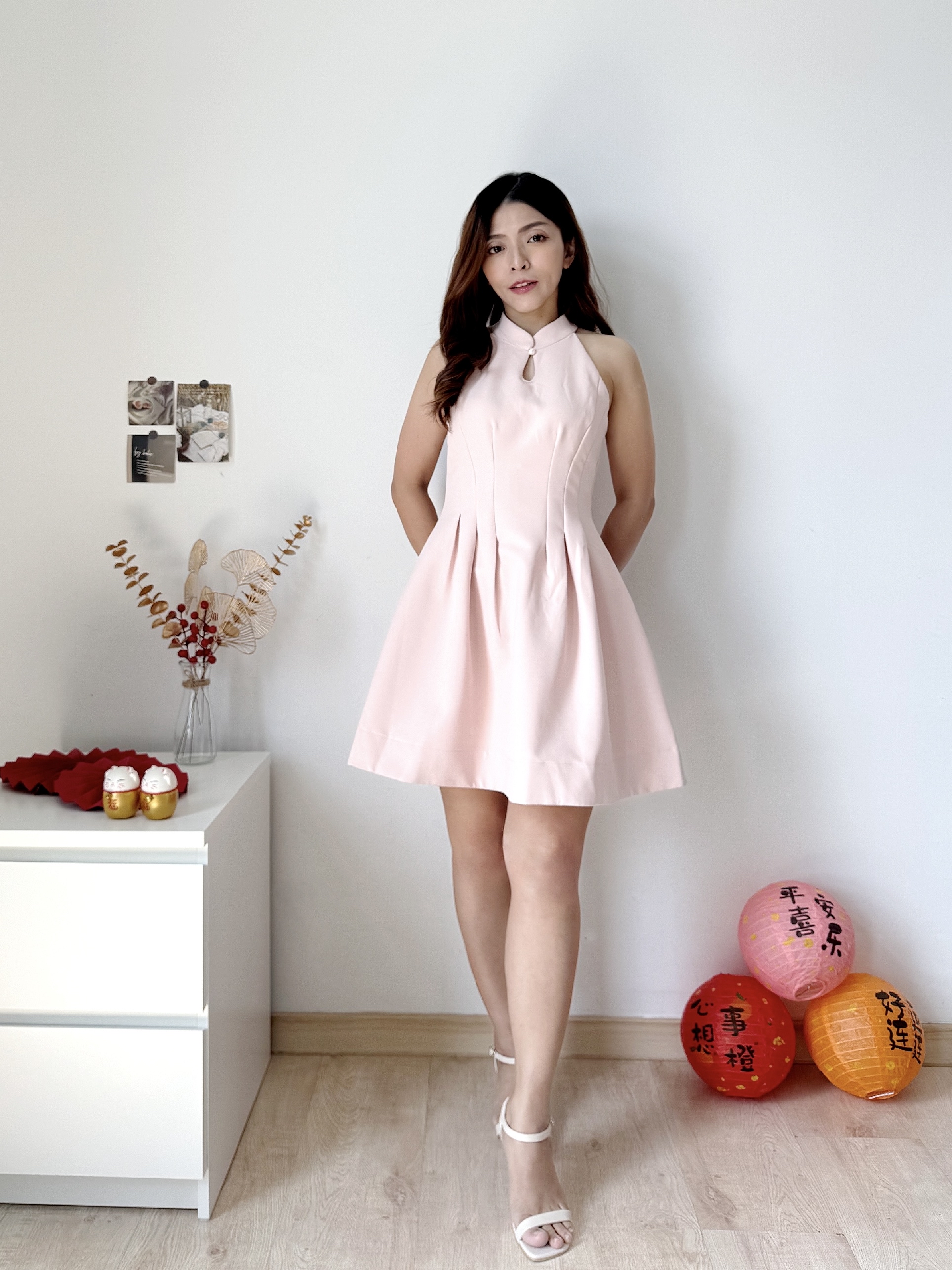 Jade Grace Halter A-Line Flare Dress锦色年华.气质简约挂脖连衣裙(3 colours)Premium Quality