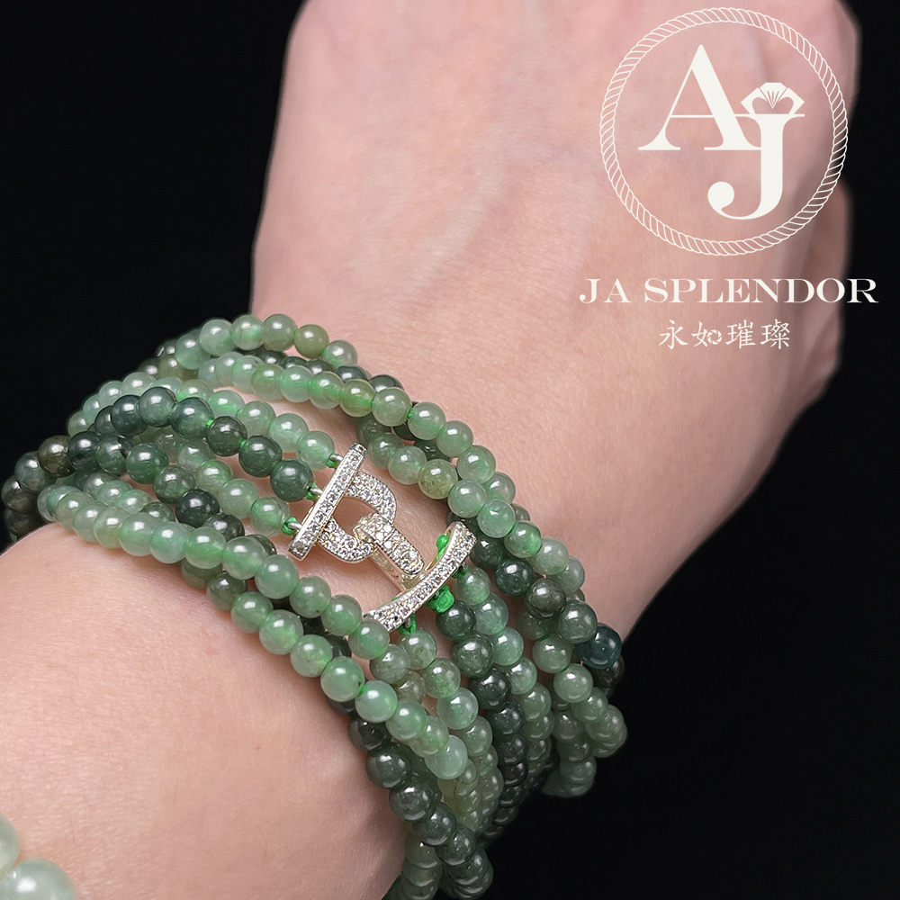 FB-G24 天然翡翠A玉 綠野仙蹤扭紋設計項鏈