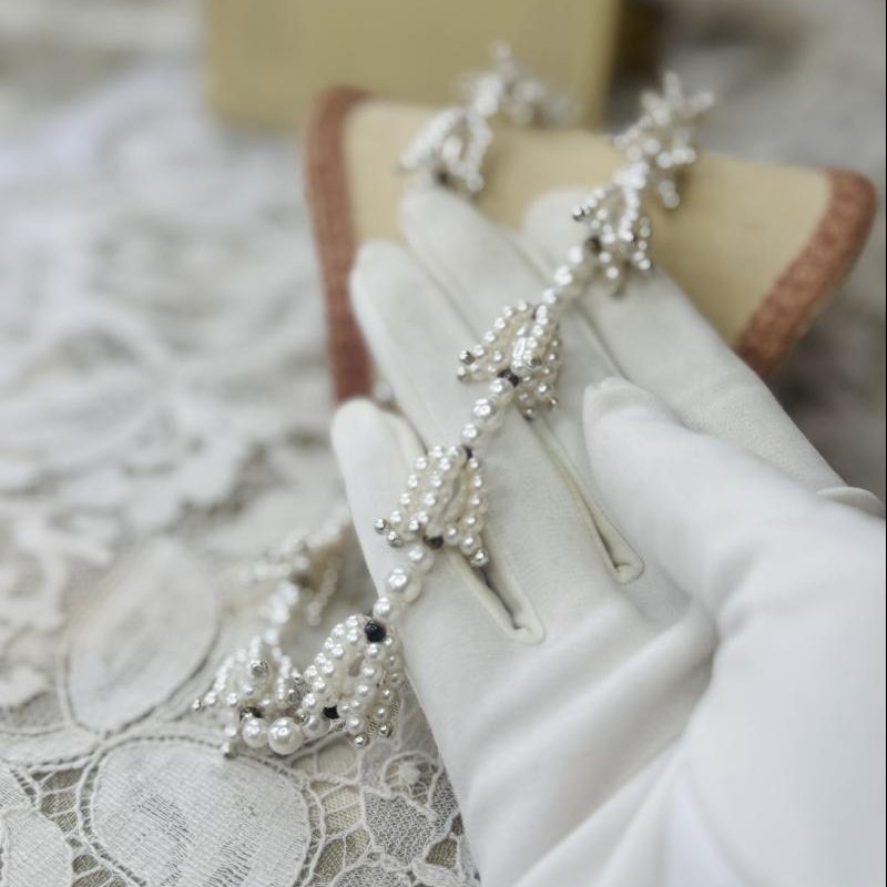 Rare! Vintage Faux Pearl Lily of the Valley Necklace(MT2470)