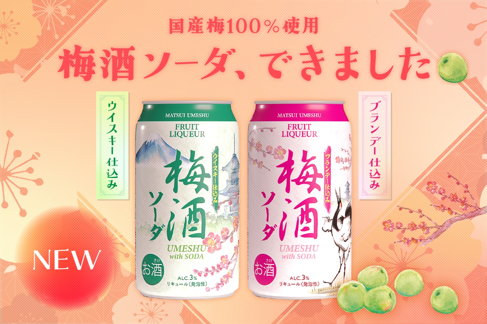 松井酒造 - 梅酒SODA 威士忌基酒 Matsui Umeshu Whisky Umeshu Soda (1 x 24 x 350ml)
