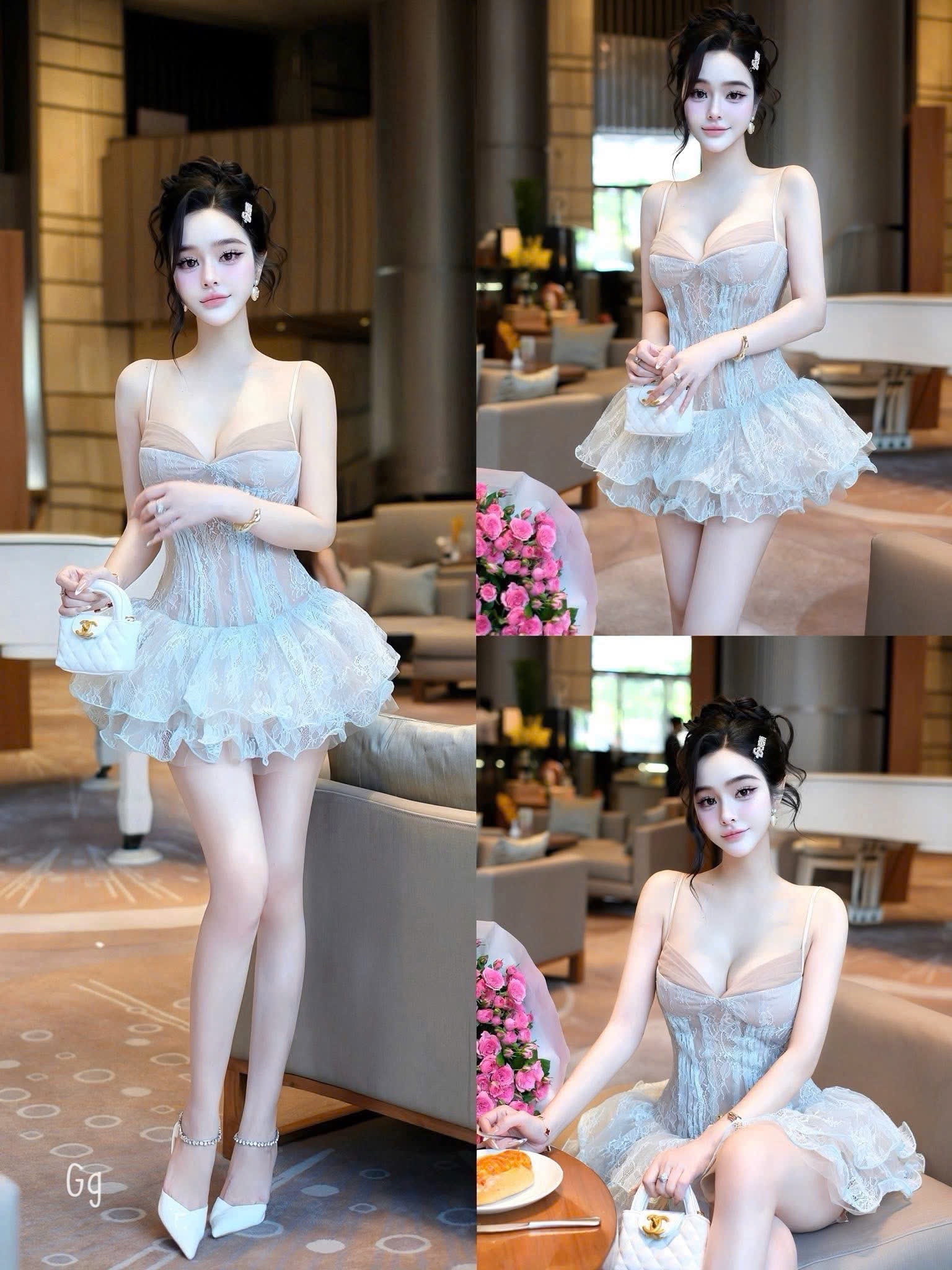 蕾絲束身連身裙