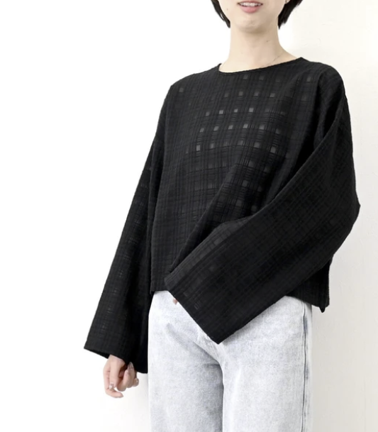 透視格紋前後兩穿上衣 - 2026 流行穿搭  長䄂襯衫 春夏時尚穿搭 柔軟舒適 優雅日常 易於配搭 日本直送   #JP-I-260034