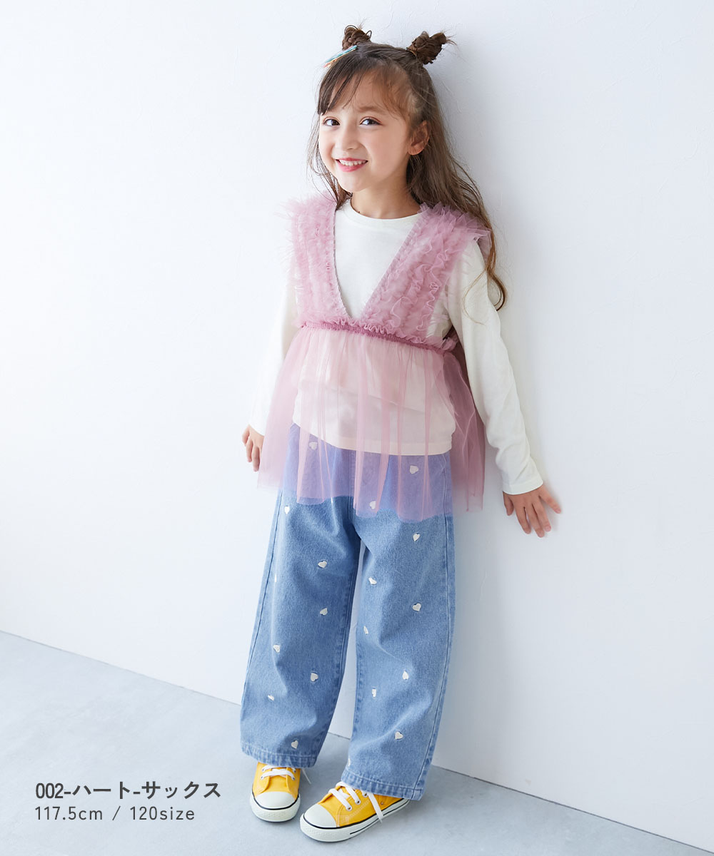 🆕【⭐訂購⭐】日本直送 🇯🇵 🌀刺繡愛心 / 花朵牛仔寬褲［6款選］ [ELFA-0190][260724]