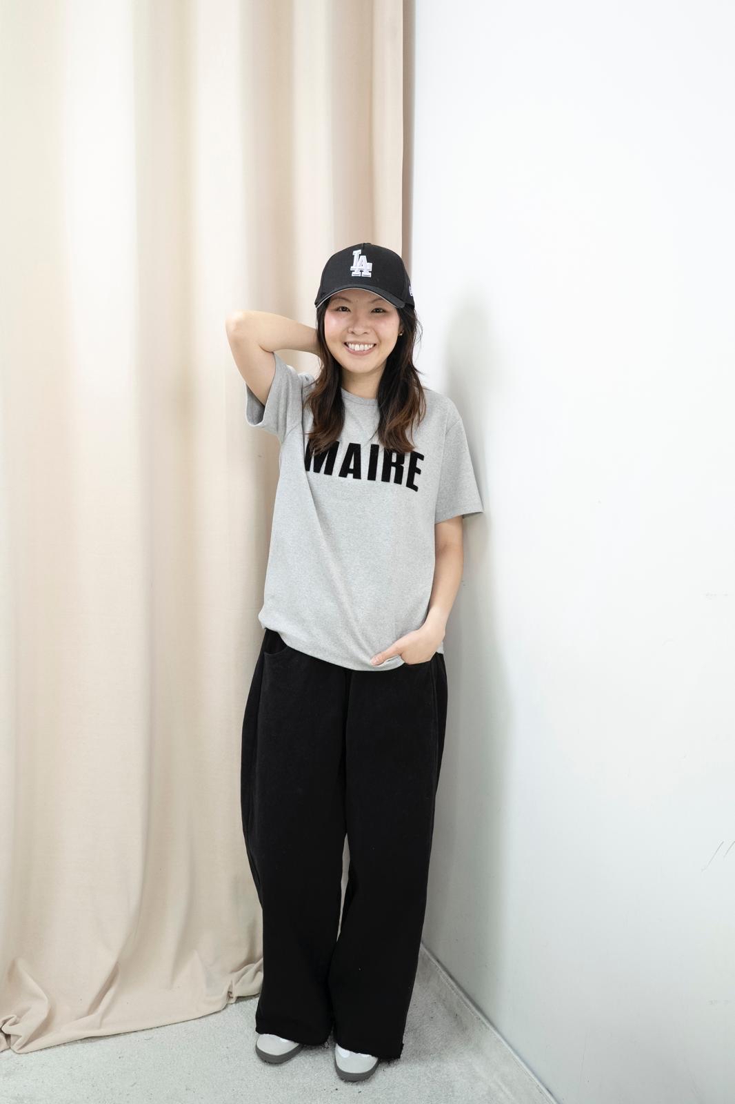 文字舒適棉Tee（灰色）