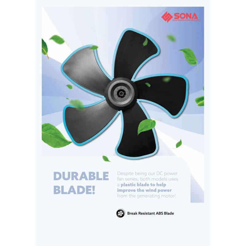 SONA 16” Remote DC Power Stand Fan SSO 6661DCP