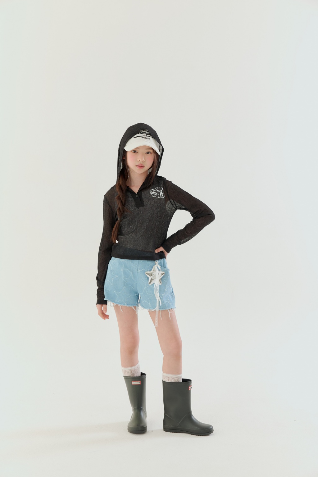  【預訂】 韓國直送 南大門童裝 星星牛仔短褲