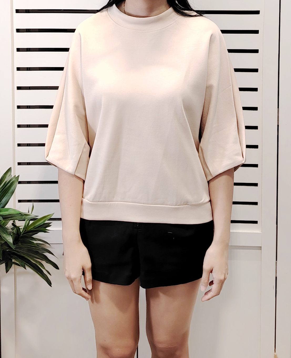 M2909 Solid Batwing Over Size Tee