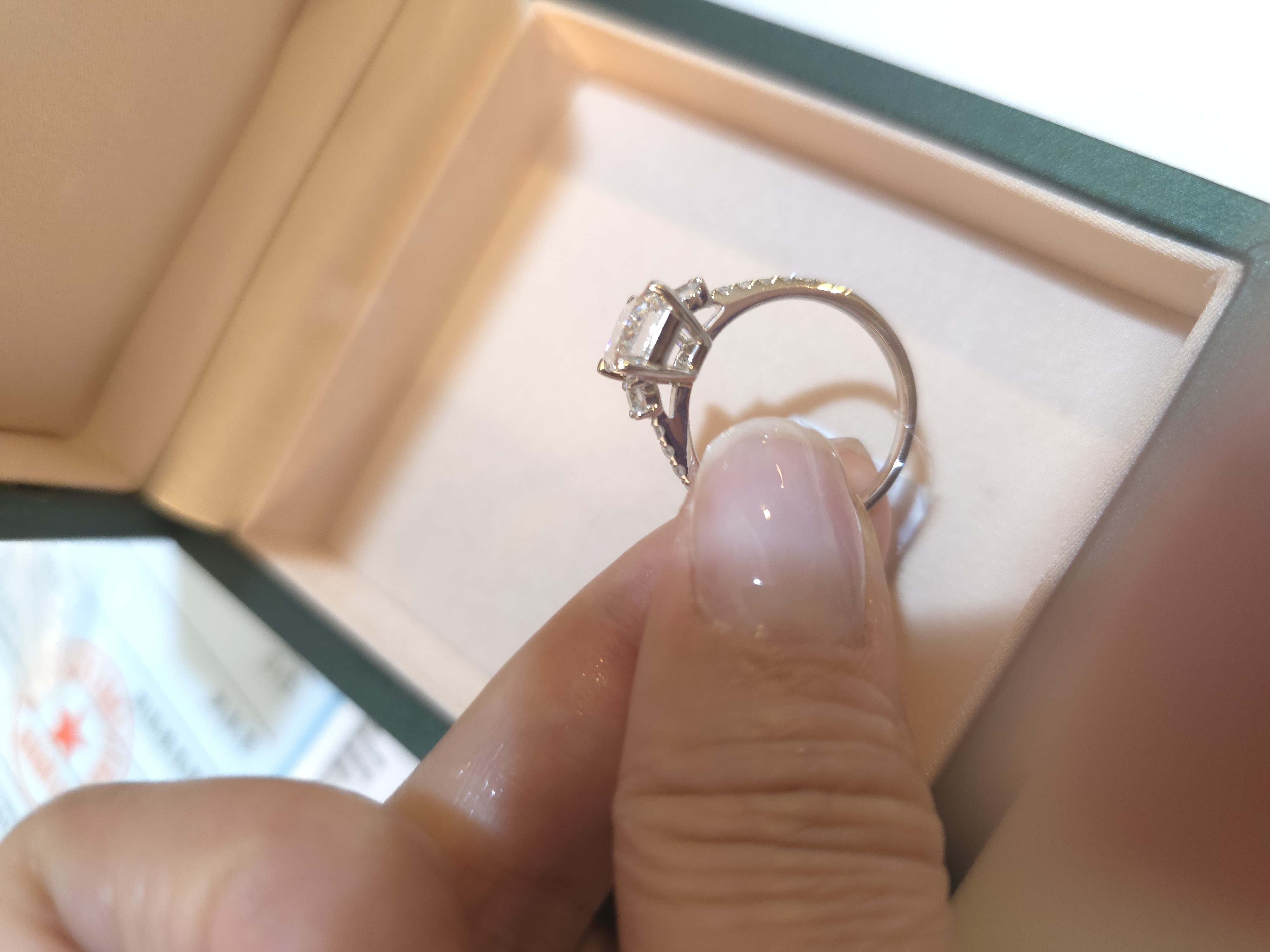 pt950培育鑽石戒指 D2.1 d0.344 G4.1g E VS1 S13