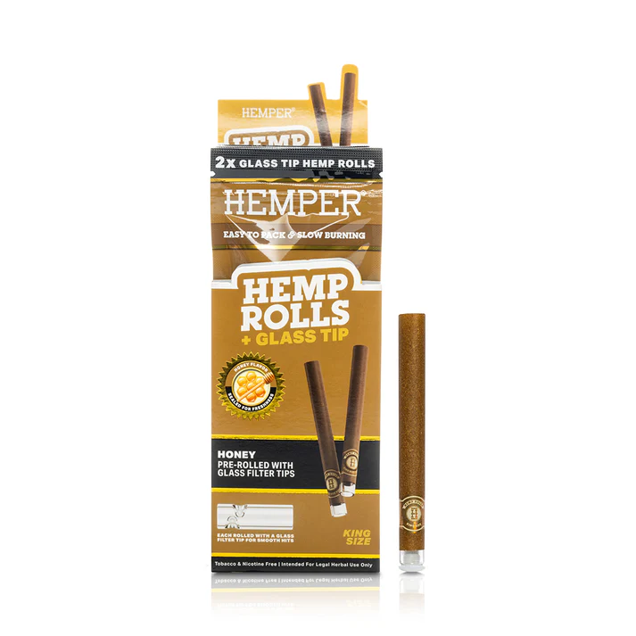 Pre-Rolled King Size Glass Tipped Hemp Rolls | 2PK | HEMPER
