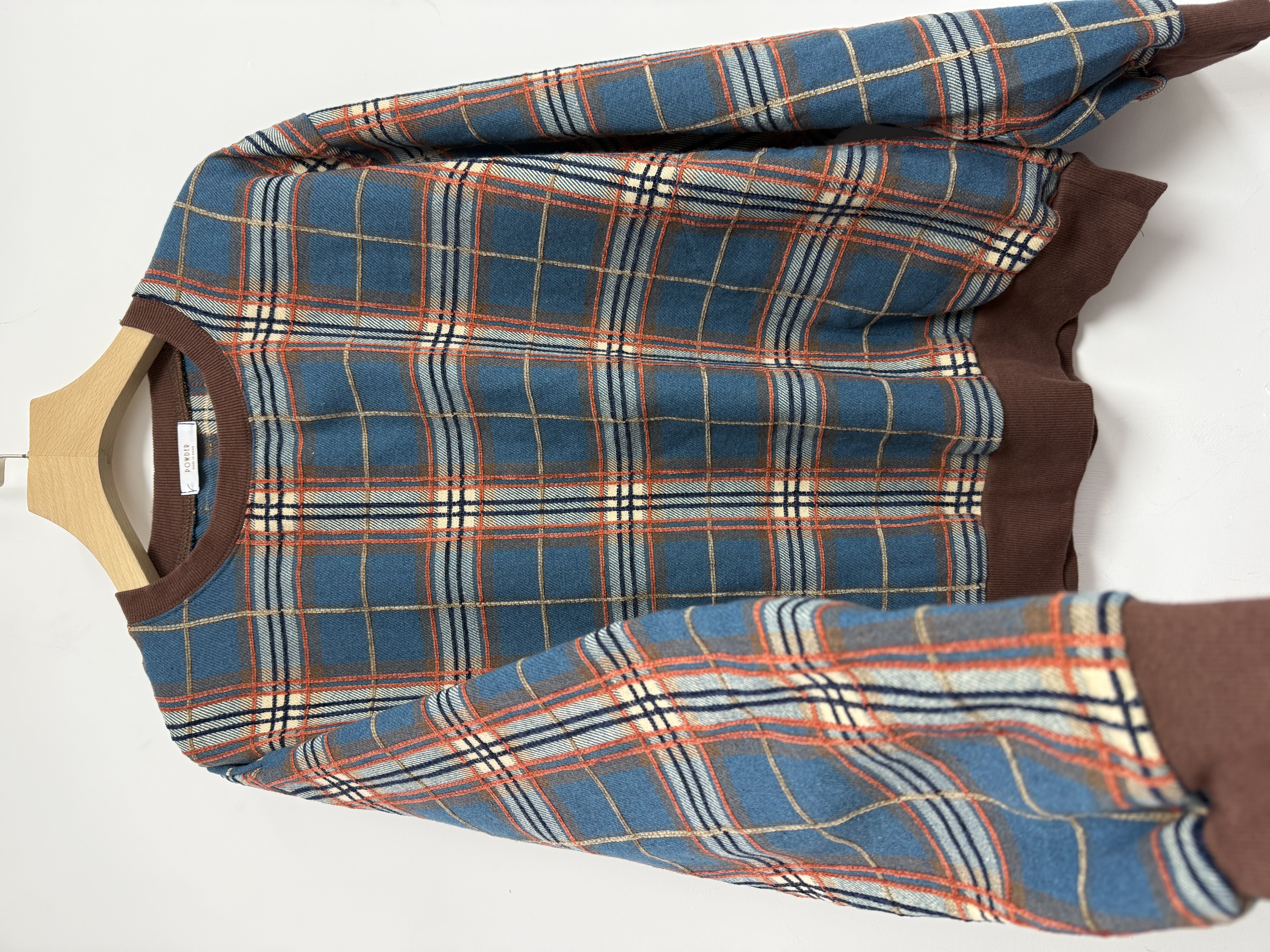 PW YE 立體絲絨車線格仔top