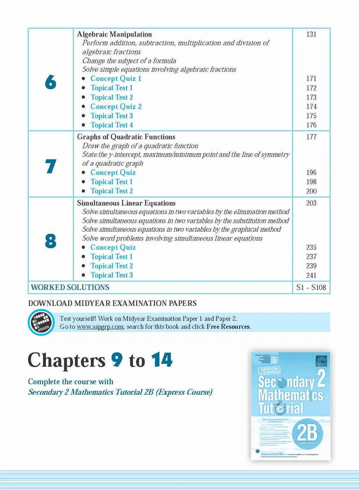 Secondary 2 Mathematics Tutorial 2A [G3]  