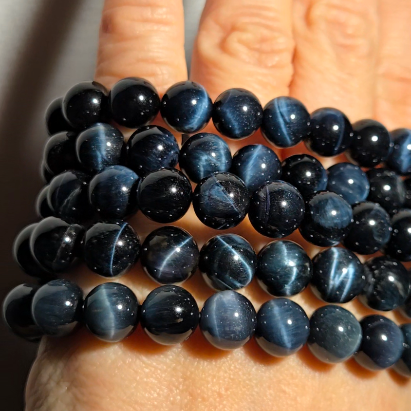Blue tiger's eye bracelet from South Africa - JW95