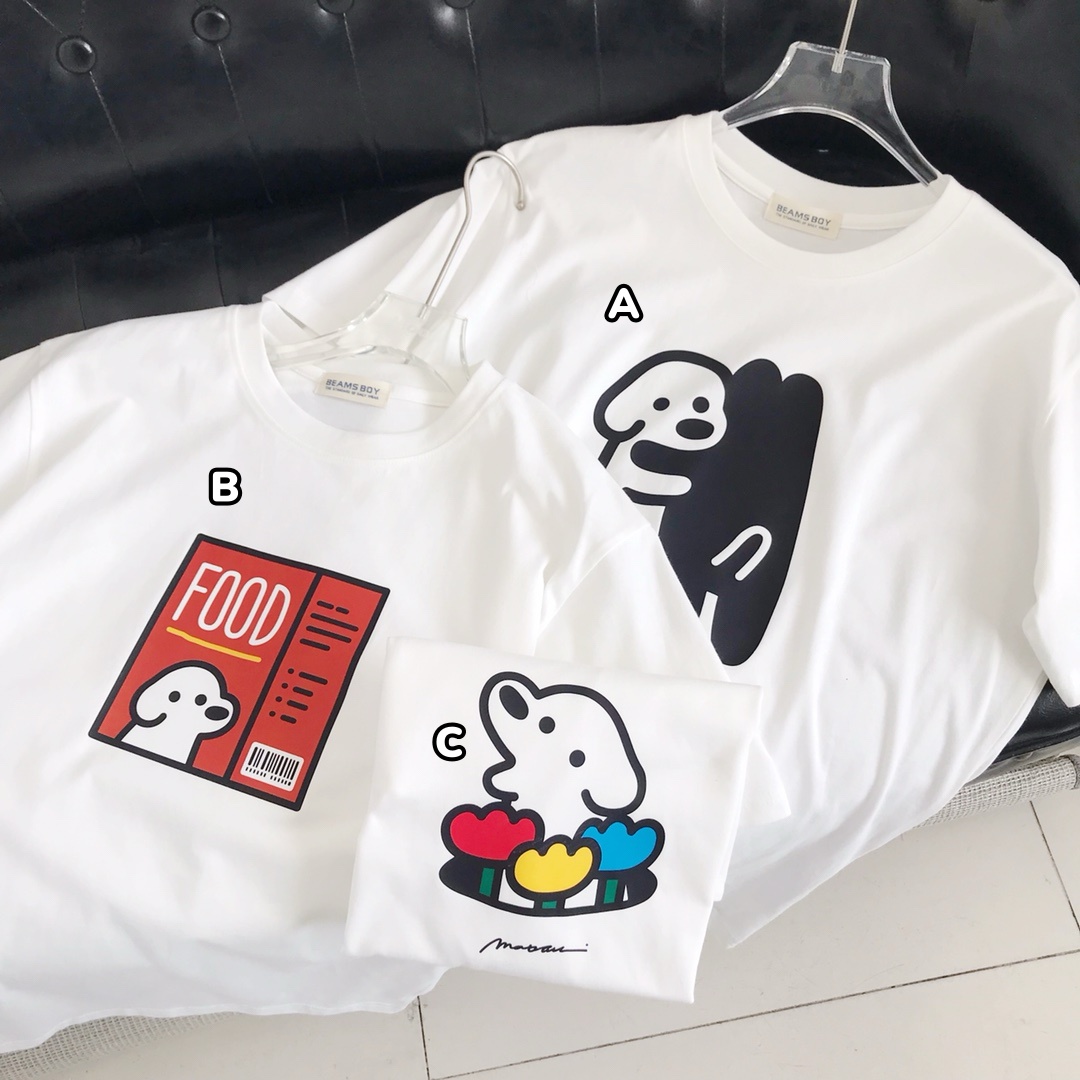 Beams x 日本藝術家Matsui 小狗插畫印花短袖Tee