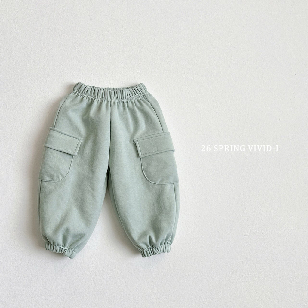 🌸預訂 韓國直送🌸🇰🇷VIVIDI四色標籤寬鬆工裝束腳運動褲