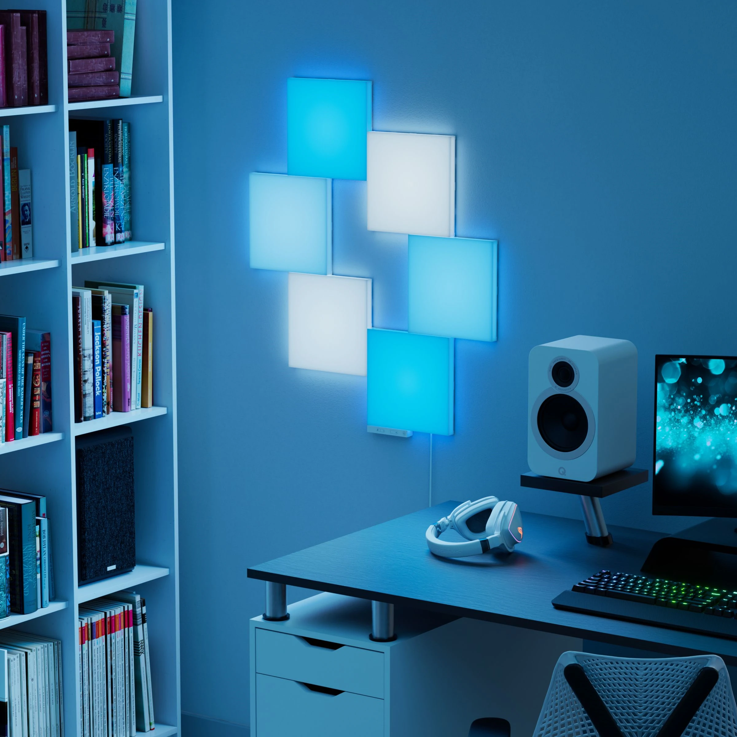 [原裝香港行貨丨2年保養] Nanoleaf Blocks 正方形 LED 模塊入門套裝 (6塊) Nanoleaf Blocks | Big Squares | SMK | White | 6 Pack | UK (6 x Big Squares) N8100K01-6BS