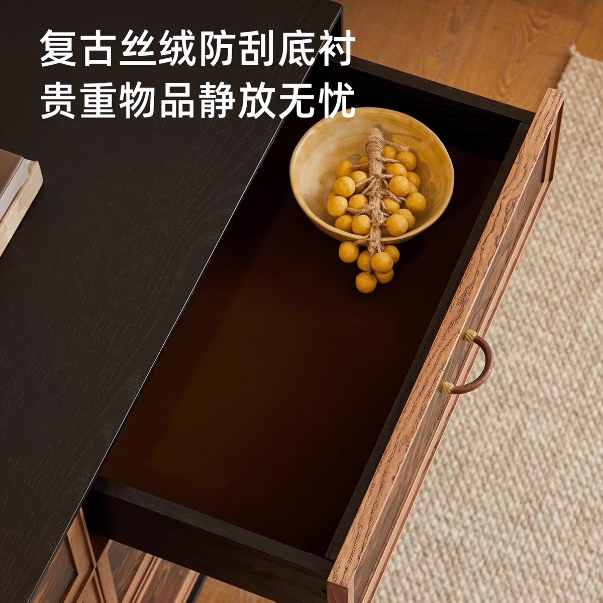 Kena可納/摩卡斗櫃中古實木餐邊櫃家用客廳復古收納儲物櫃玄關櫃 Lockers