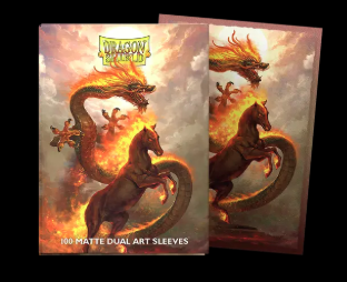 Dragon Shield - 100 Deck Protector Sleeves - Standard Size  Dual Art - Fire Horse 2026 - AT-12115