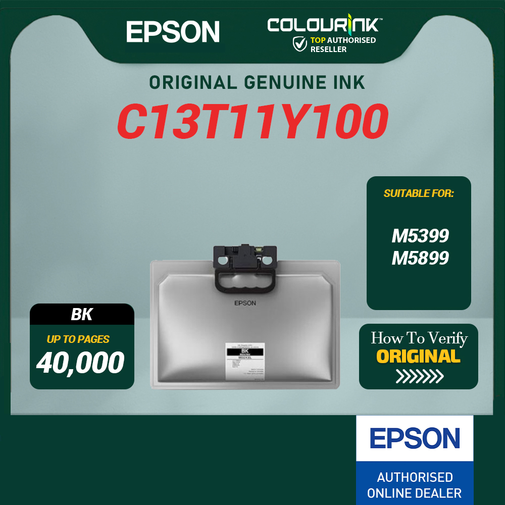 EPSON Original M5399/M5899 Pigment Black Ink Bottle | High Yield Ink for EcoTank M5899 (Standard / XL / XXL)