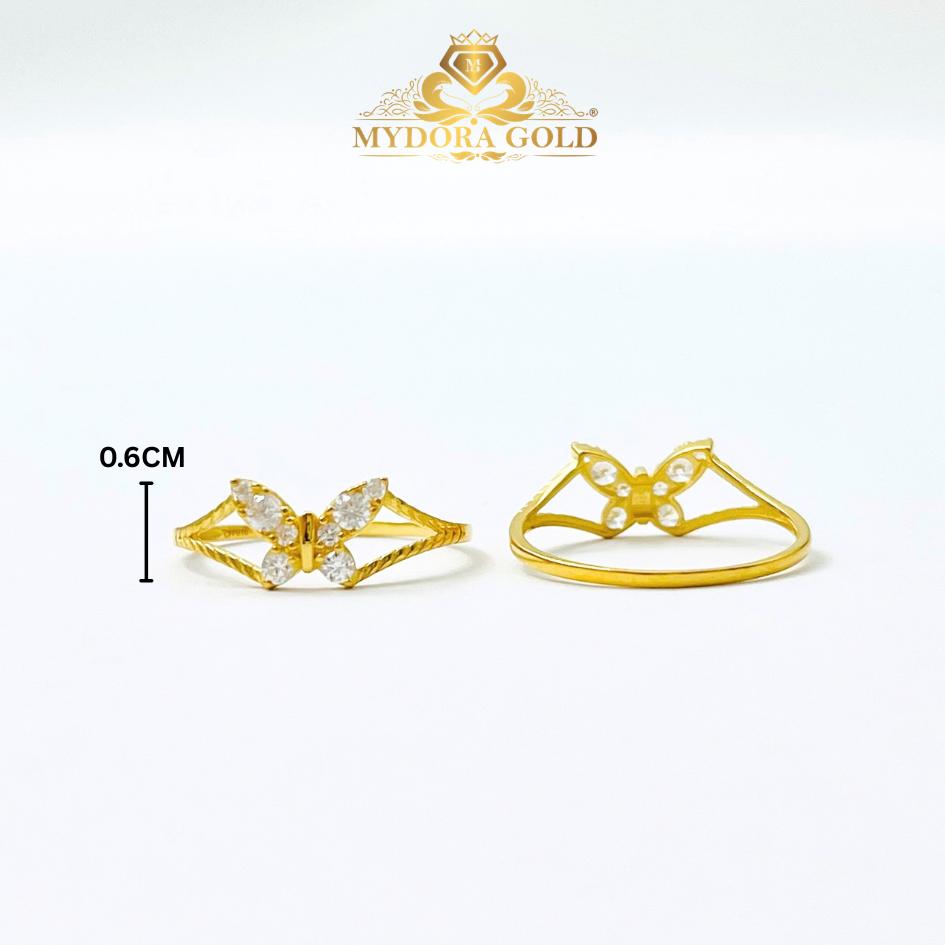 MYDORA Cincin Batu CZ Butterfly Solo l EMAS 916/22K