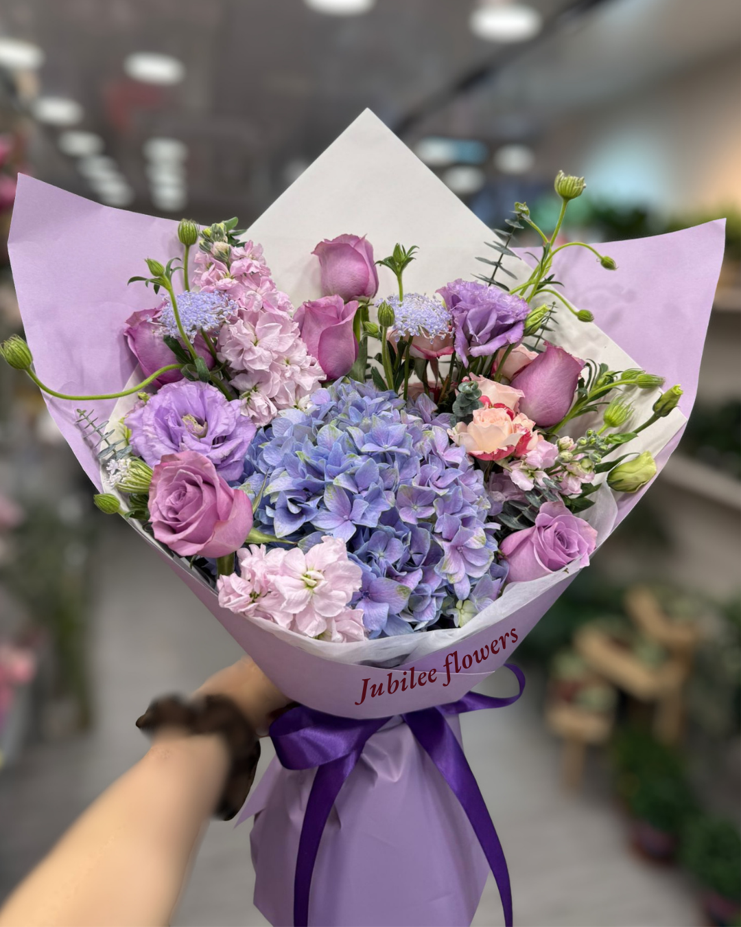 夢幻紫調绣球花束