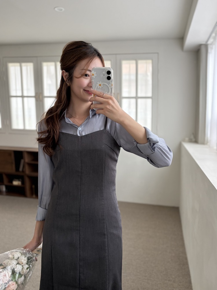 Contour Slip Dress (Grey)