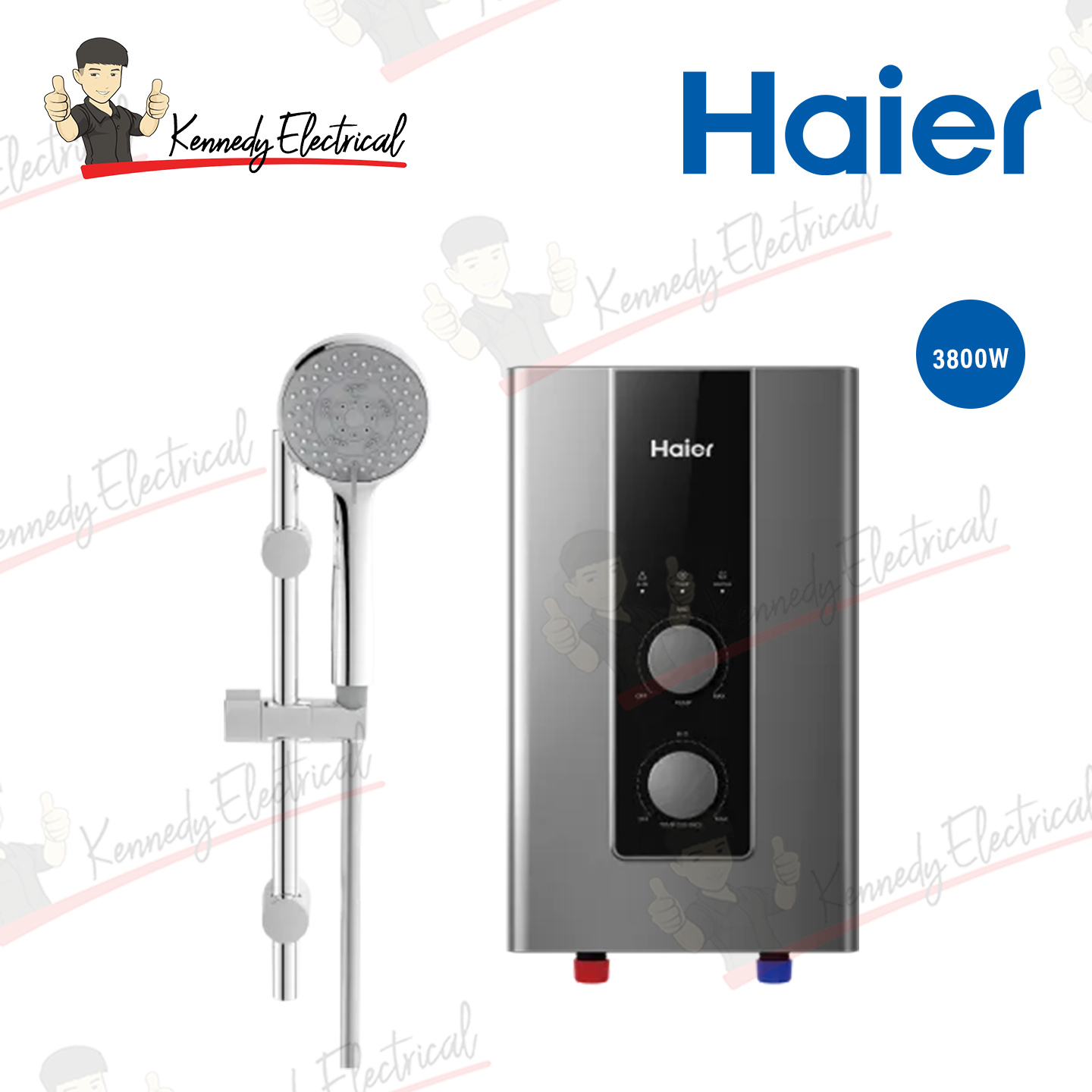 Haier 3.8kW Non-Pump Water Heater Silver (EI38M-FP1S)