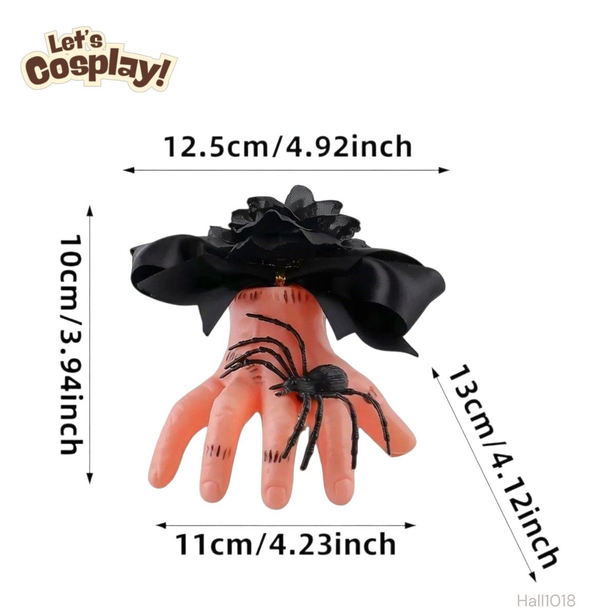 萬聖節蜘蛛手掌黑花蝴蝶結頭飾｜Halloween Hair Accessory 香港現貨｜HALL1018
