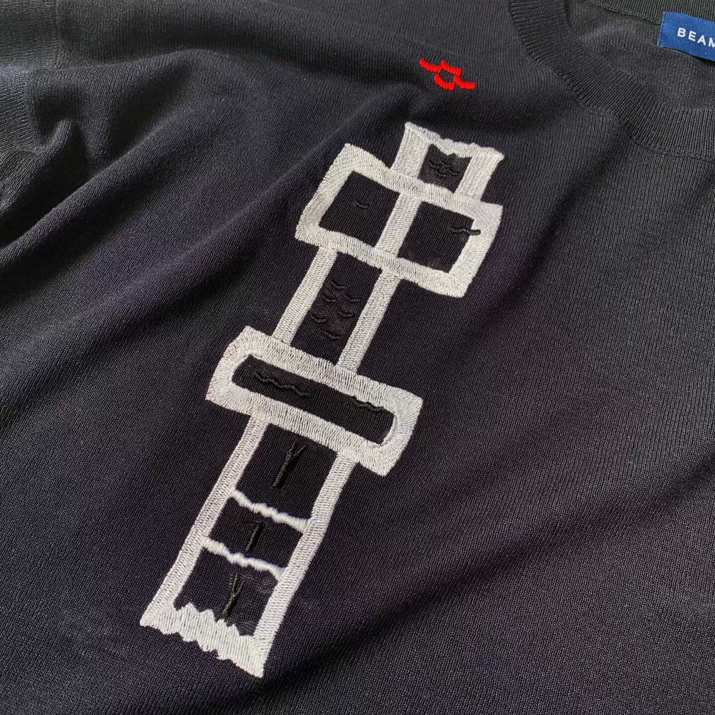 預訂 Beamsboy 手作感刺繡圖樣圓領針織衫[貨號26A51414]