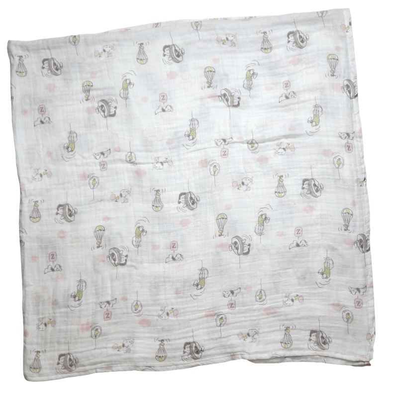 🇯🇵預訂 日本直送🇯🇵Snoopy史努比朋友滿印純棉紗包巾襁褓