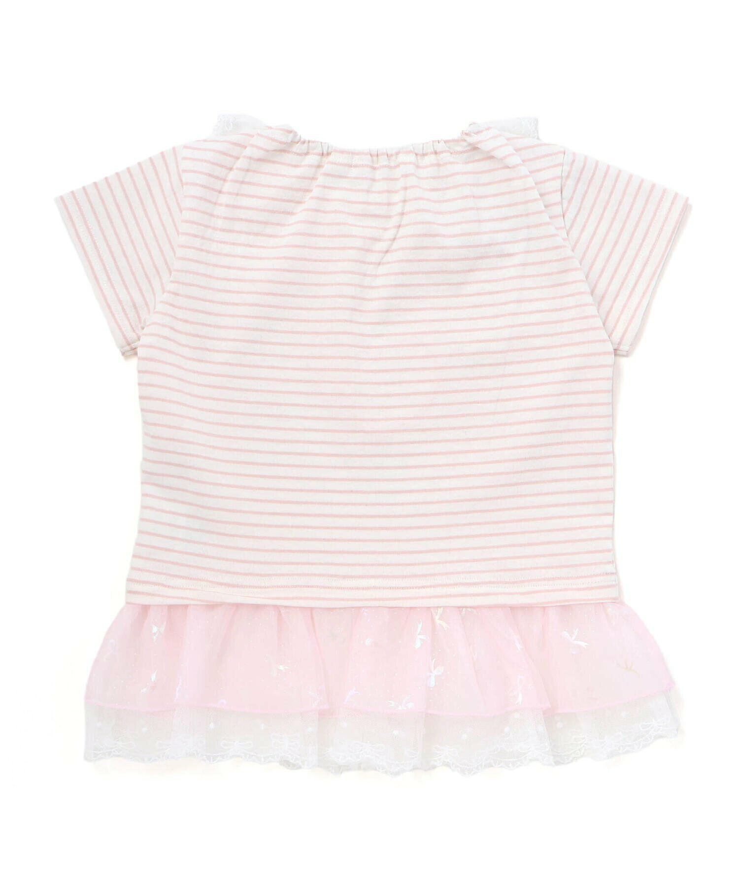 🇯🇵預訂 日本直送🇯🇵Slap Slip x Swimmer x Sanrio系列兩色人物印花亮片愛心蕾絲荷葉邊領口條紋短袖上衣