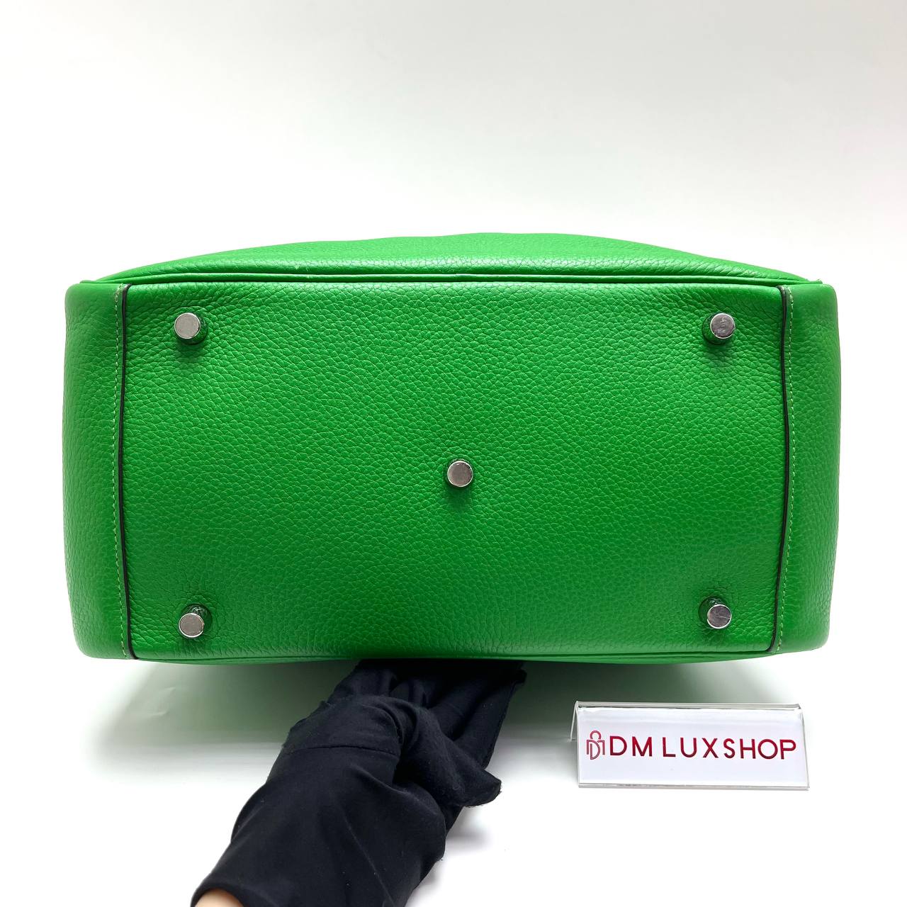 Hermes Bamboo Green Lindy 30 PHW (Stamp Square R)