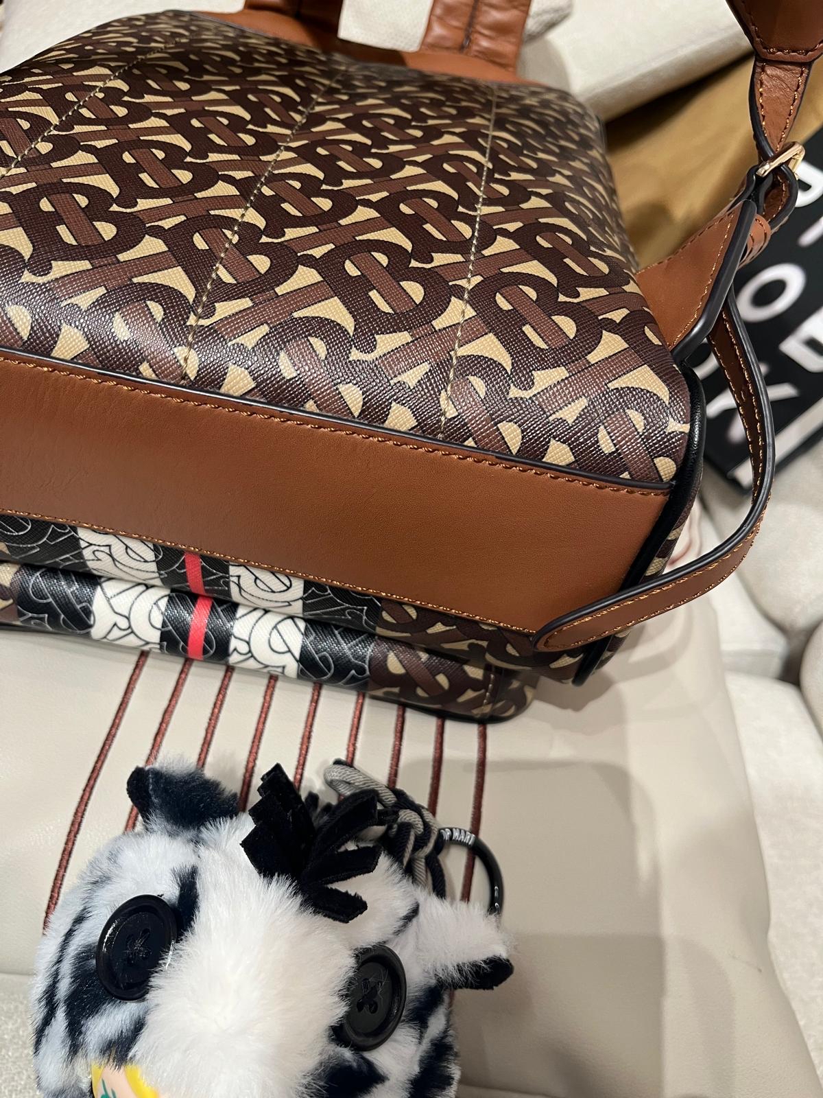 BURBERRY backpack JETT TB Monogram Stripe Bridle 100%Authentic,95%new✅dust bag 
