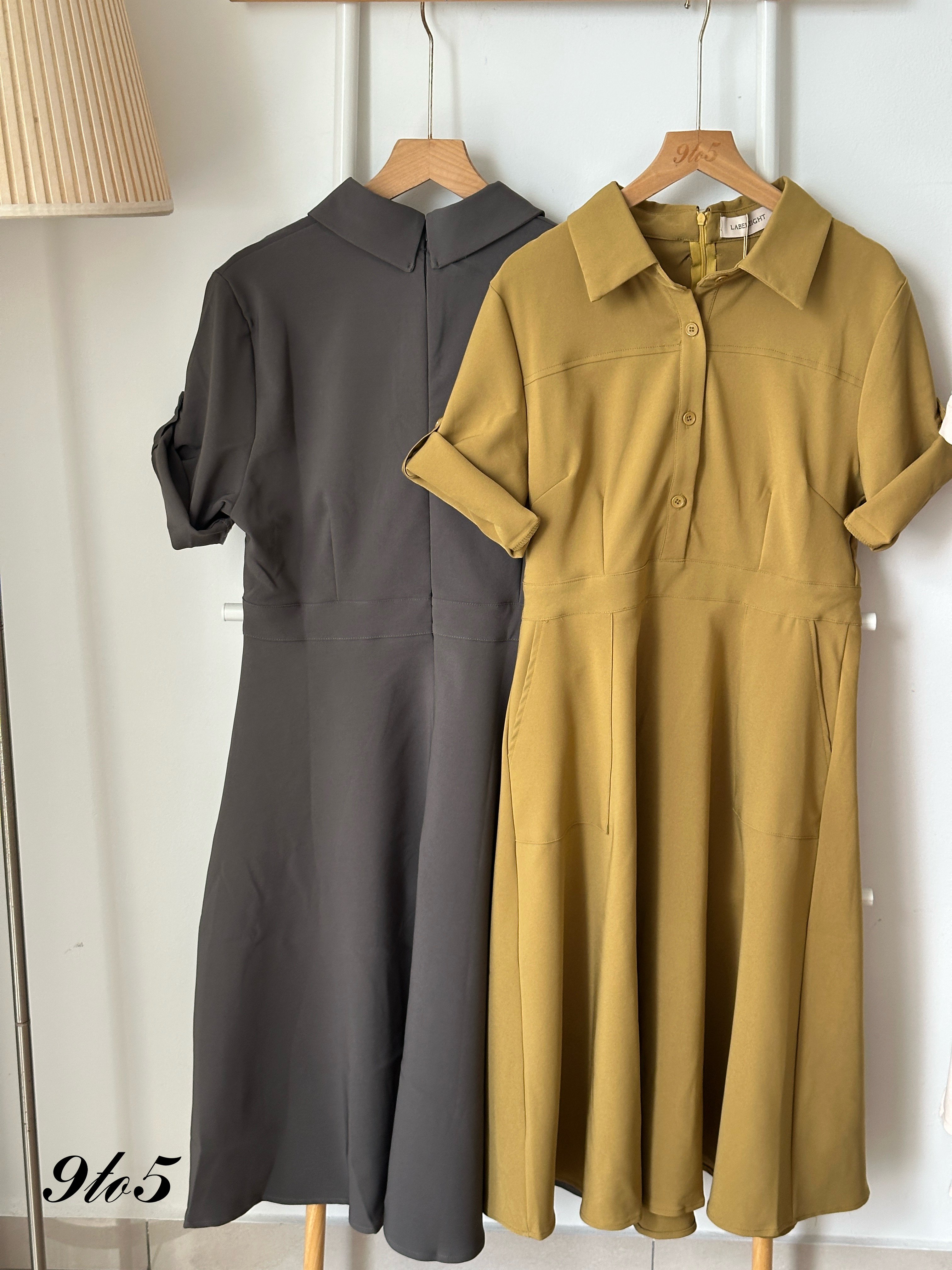 D2333 Short Sleeve Dress with Collar - 3 Colors