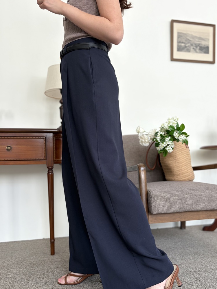 [輕薄!] Summer Timeless Rayon Pants (Navy)