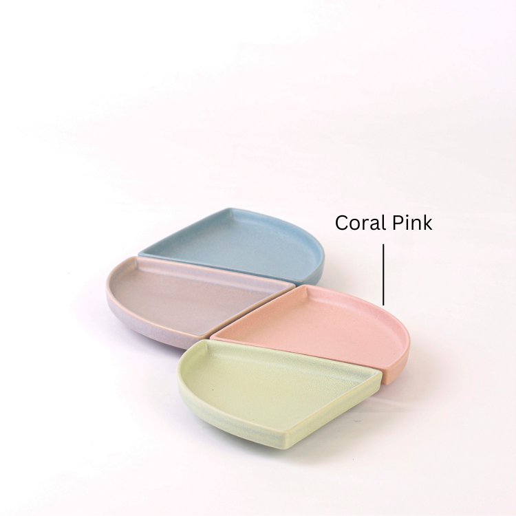 ANELLO TMK01 Series Quarter Side Ceramic Stacking Plate 13cm x 18cm