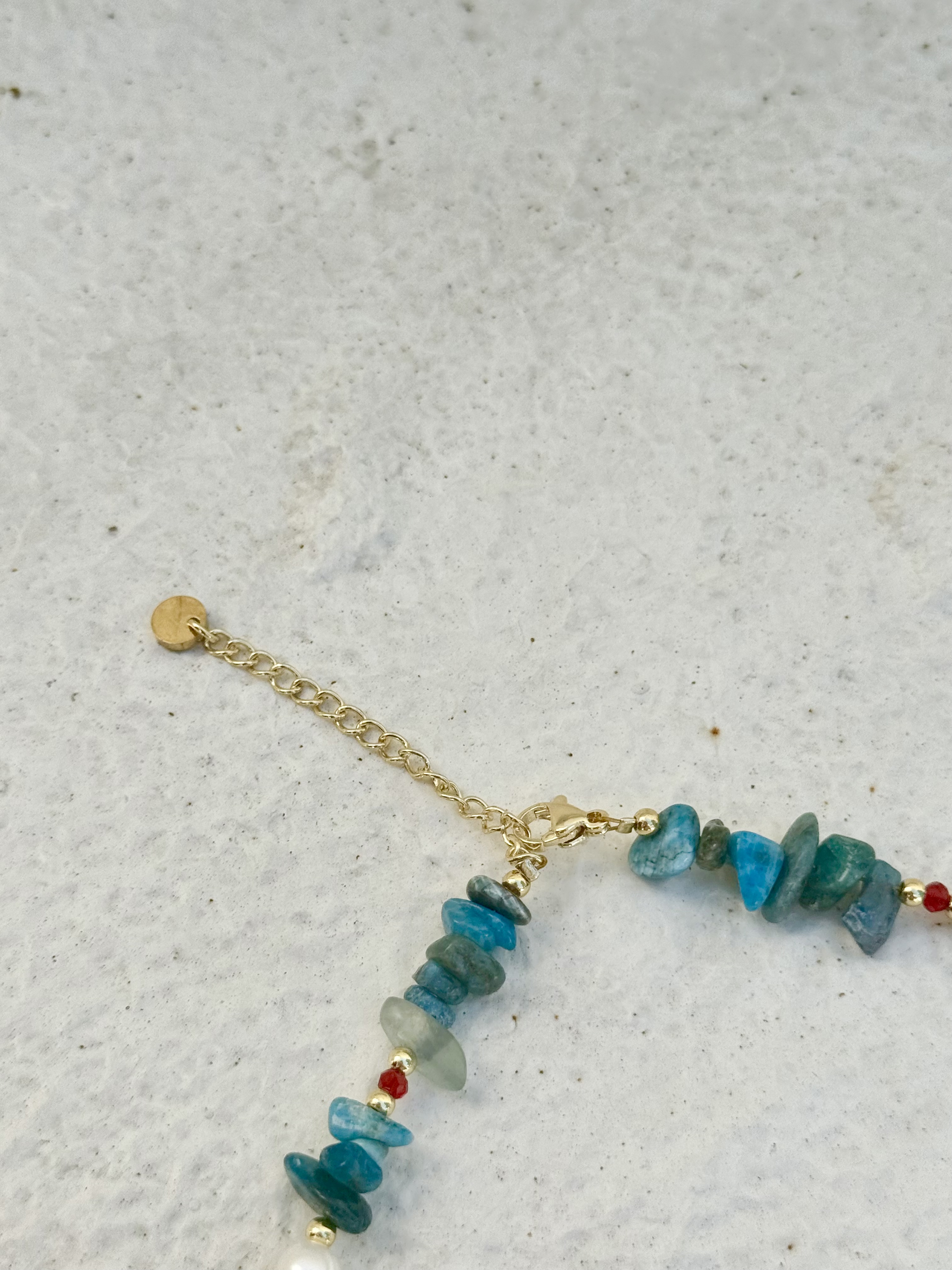 Blue stone stainless necklace