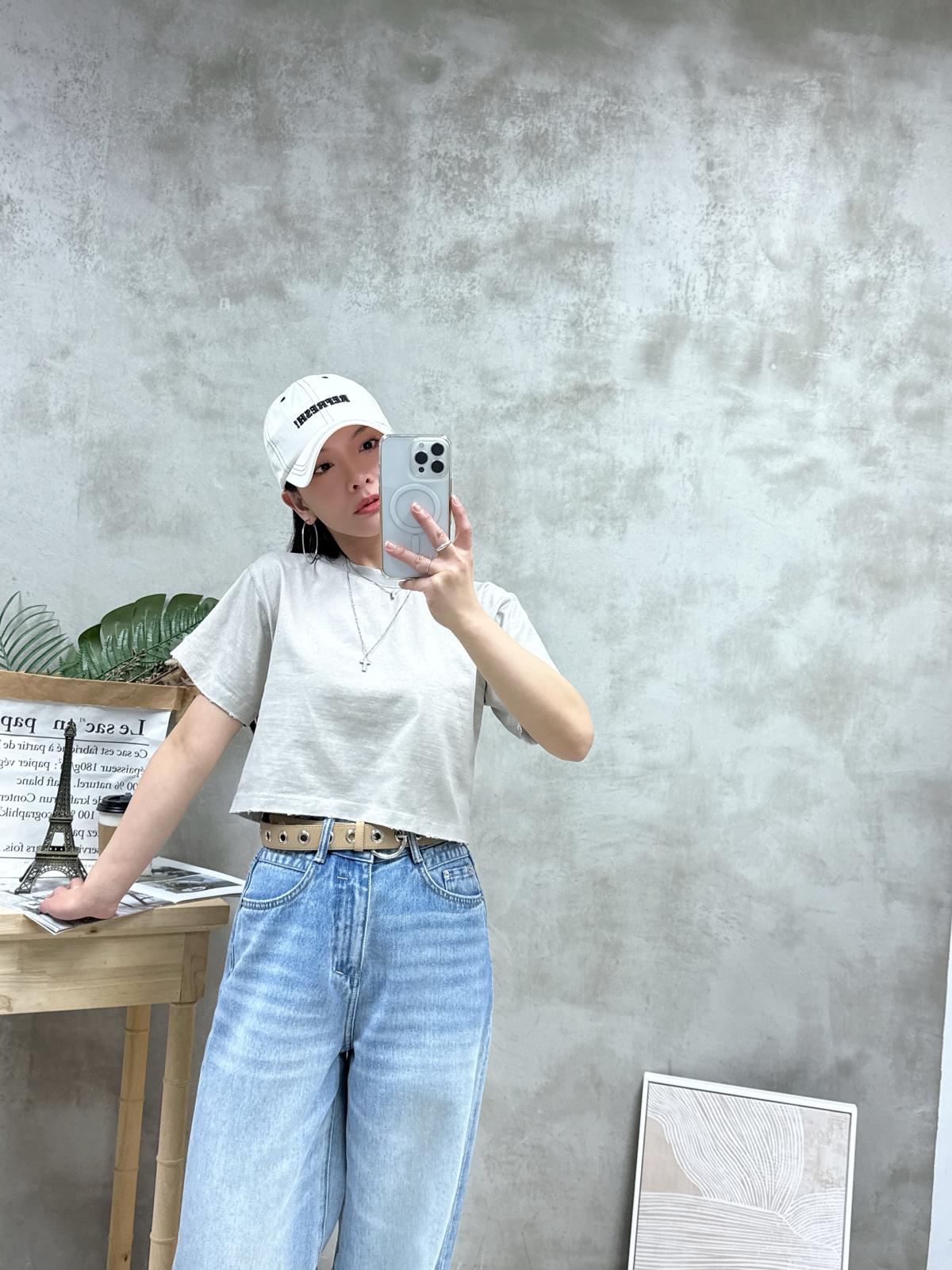 石磨爛洗水棉短Tee